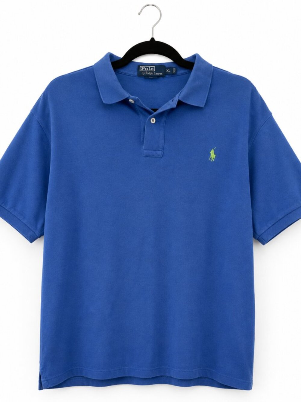 Polo Ralph Lauren Blue Polo Shirt Men's XL Green Pony 100% Cotton